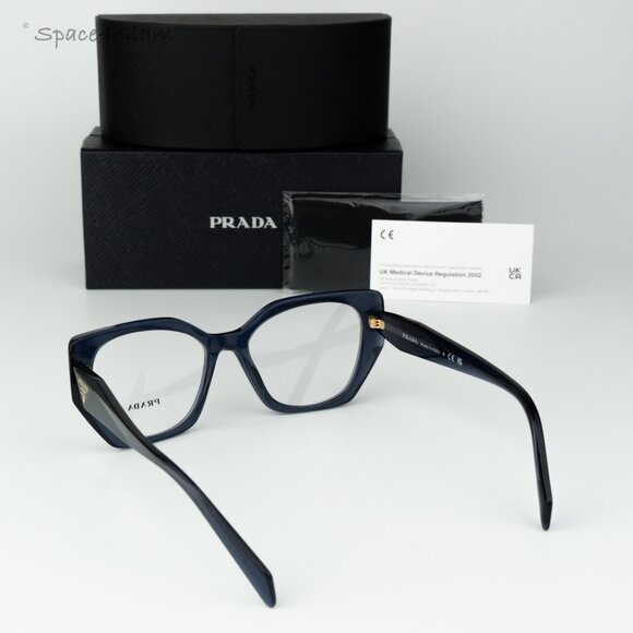 Prada Women Eyeglasses Blue Crystal Demo Cat Eye PR18WV 08Q1O1 BRAND NEW - Picture 7 of 7
